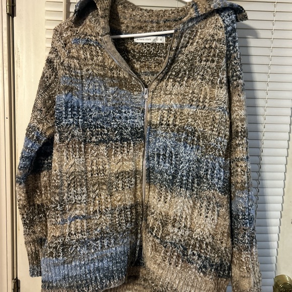 Altar'd State Sweaters - Altar'd State Textured Brown and Blue Sweater